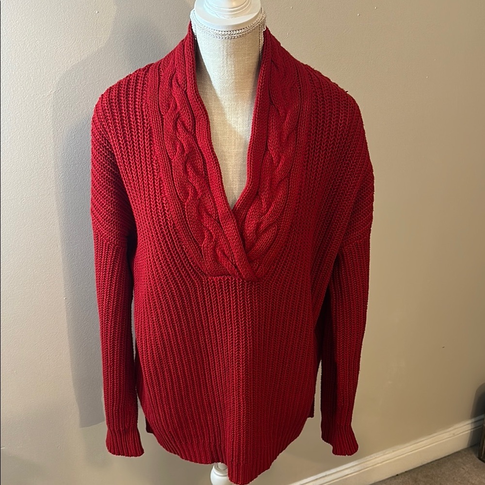Lauren‎ Ralph Lauren Red V-Neck Sweater